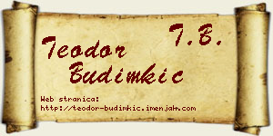 Teodor Budimkić vizit kartica